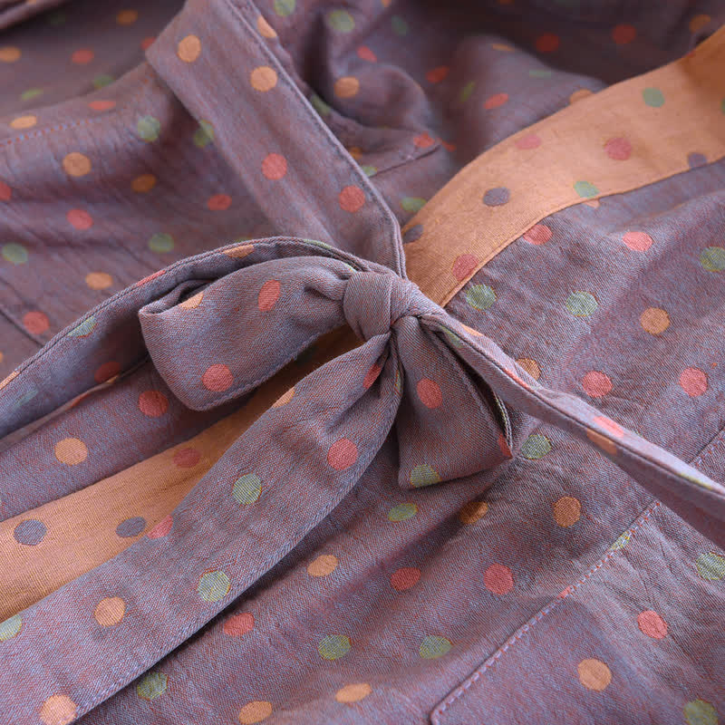 Accappatoio Kimono in garza di cotone a pois colorati