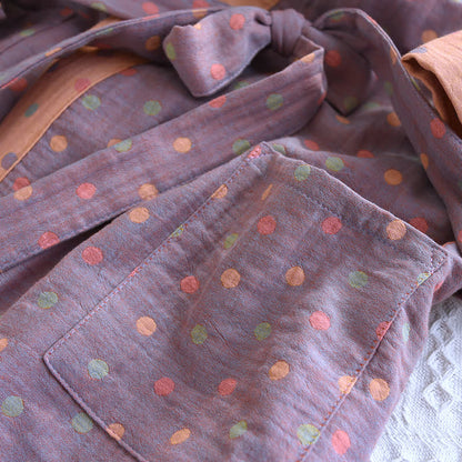 Accappatoio Kimono in garza di cotone a pois colorati