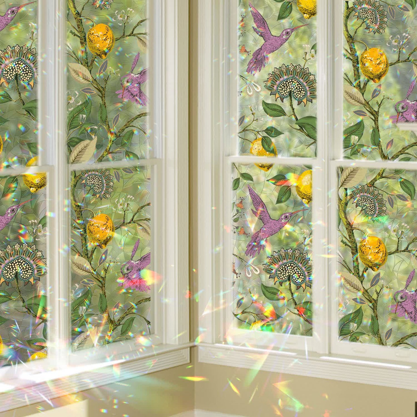 Pellicola per la privacy statica per finestre Floral Bird