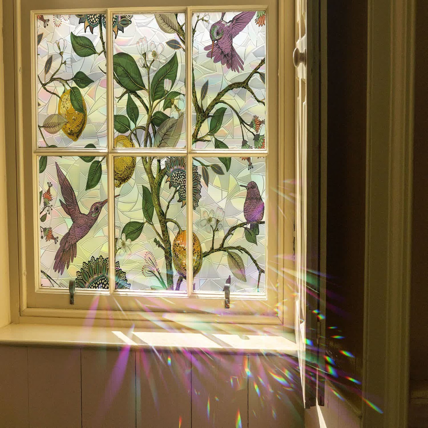 Pellicola per la privacy statica per finestre Floral Bird