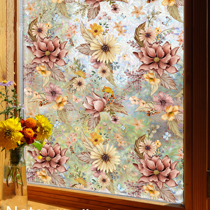 Pellicola statica per vetri con effetto floreale in fiore