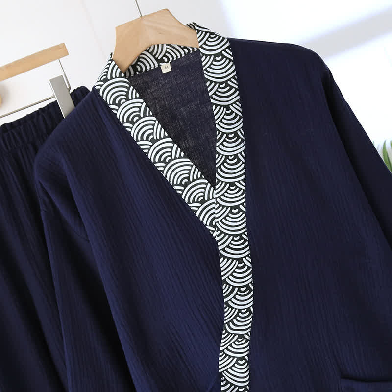 Pigiama Kimono in garza di cotone neutro