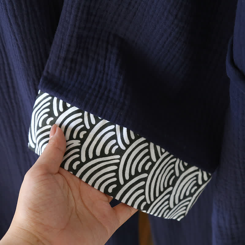 Pigiama Kimono in garza di cotone neutro