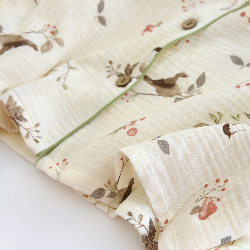 Pigiama in garza di cotone jacquard rurale