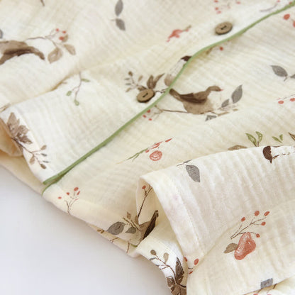 Pigiama in garza di cotone jacquard rurale