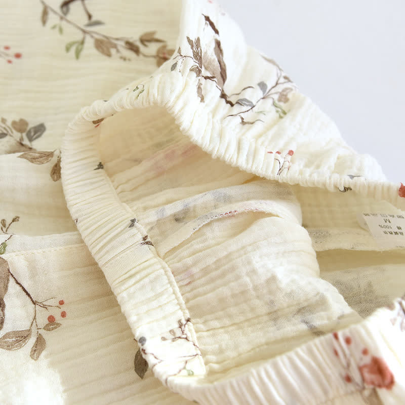 Pigiama in garza di cotone jacquard rurale