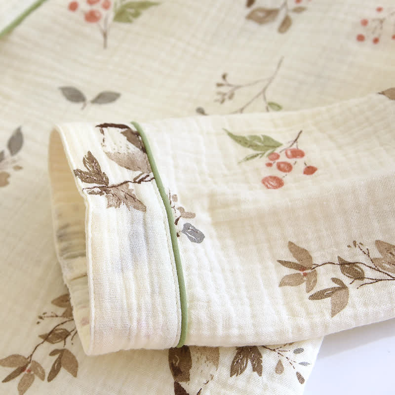 Pigiama in garza di cotone jacquard rurale