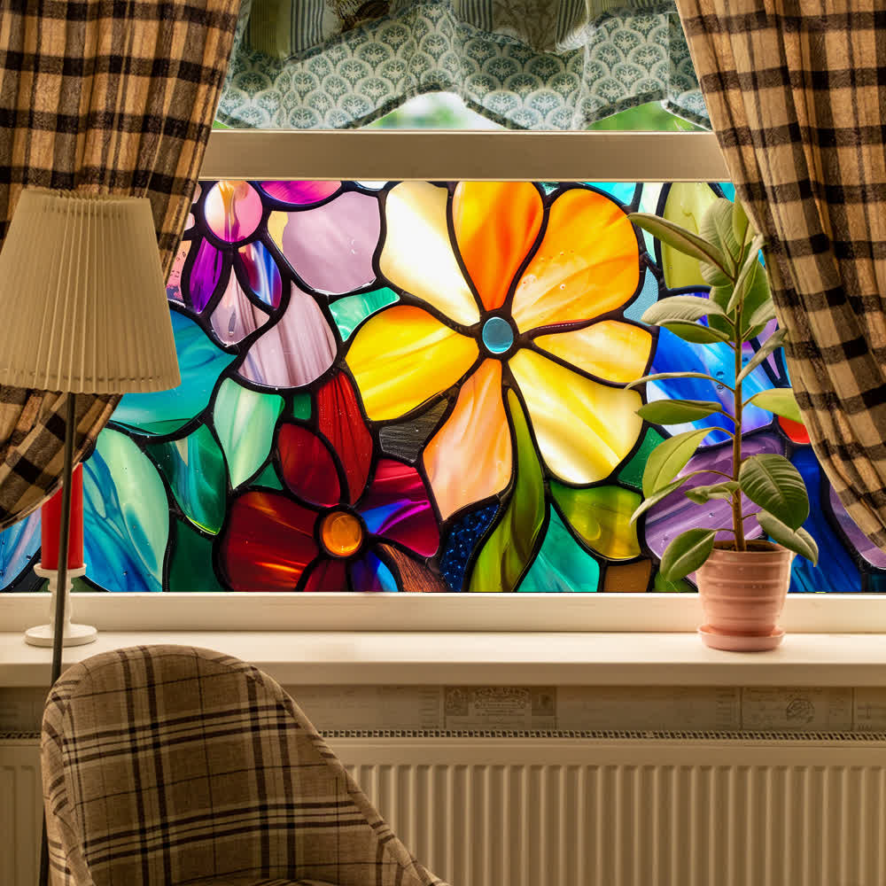 Pellicola decorativa rimovibile per vetrate colorate