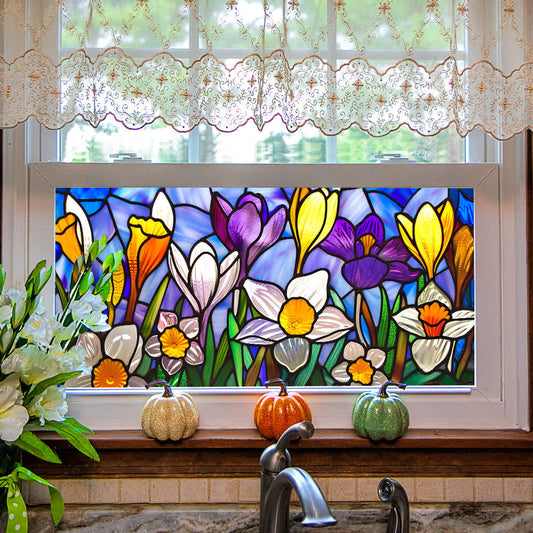 Pellicola decorativa rimovibile per vetrate colorate