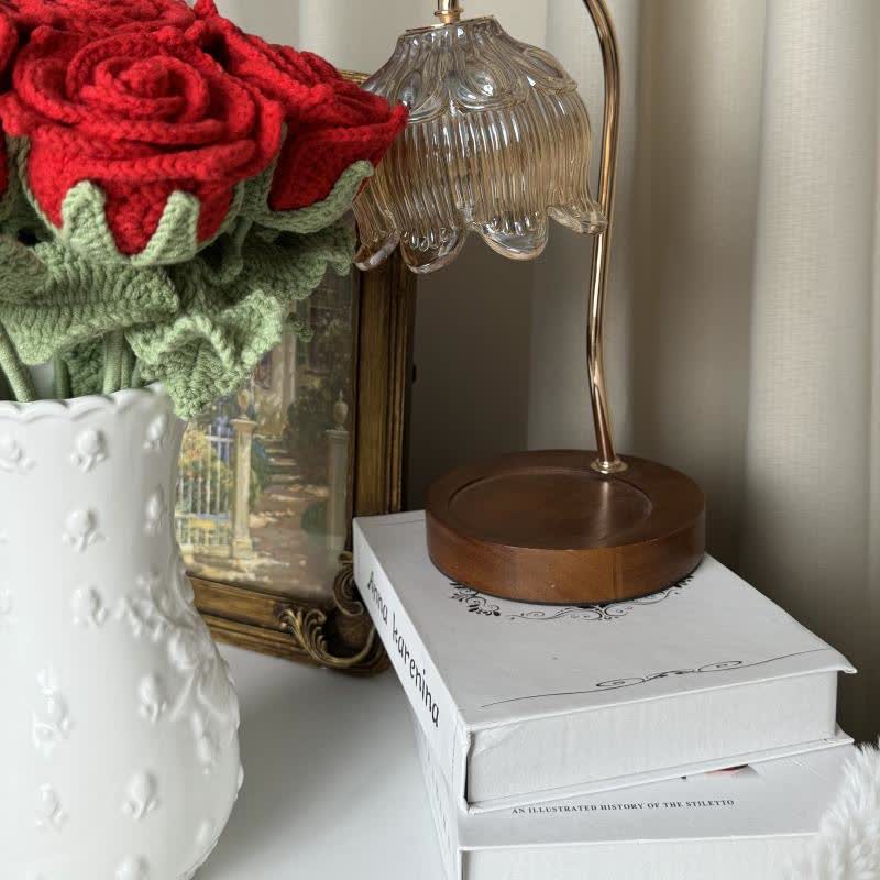 Ornamento a forma di bouquet di rose luminose intrecciate a mano
