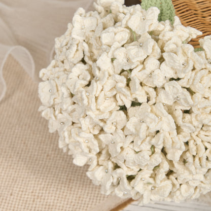 Bouquet di ortensie all'uncinetto, decorazione per la casa