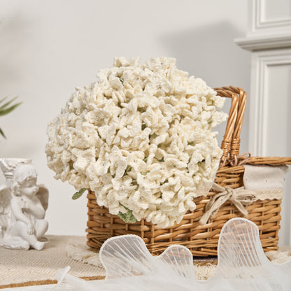 Bouquet di ortensie all'uncinetto, decorazione per la casa