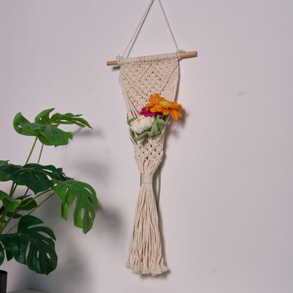 Decorazioni per la casa con bouquet all'uncinetto fatto a mano (5 pezzi)