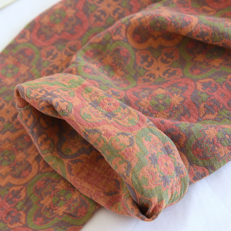 Completo da casa in garza di cotone jacquard retrò