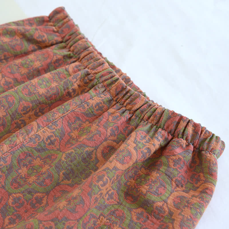 Completo da casa in garza di cotone jacquard retrò