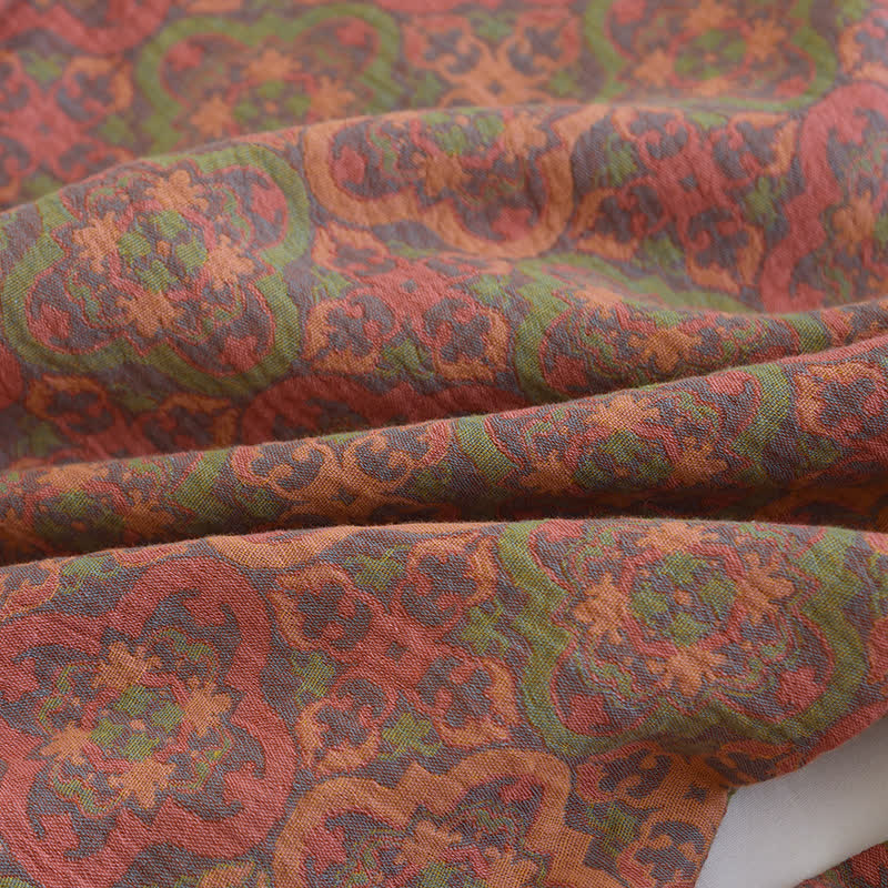 Completo da casa in garza di cotone jacquard retrò