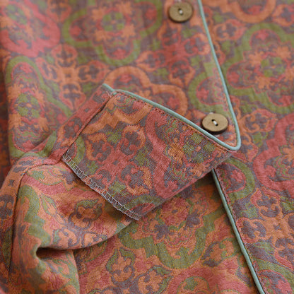 Completo da casa in garza di cotone jacquard retrò