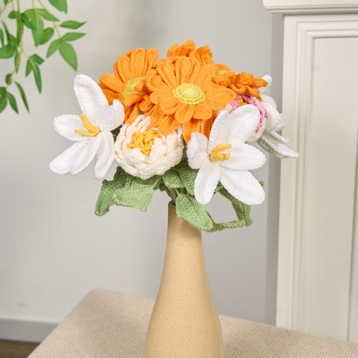 Ornamento di fiori all'uncinetto fatto a mano (12 pezzi)