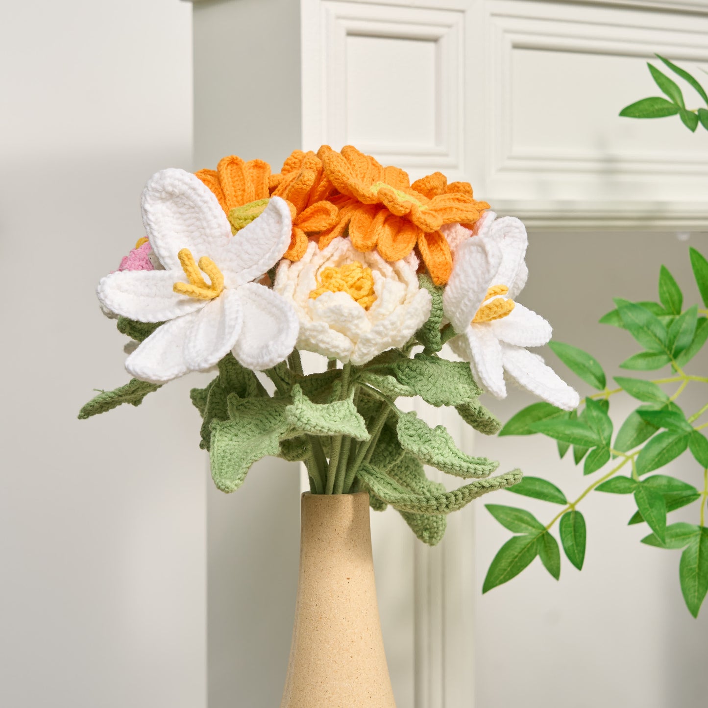 Ornamento di fiori all'uncinetto fatto a mano (12 pezzi)