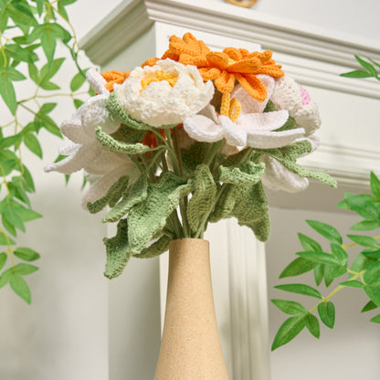 Ornamento di fiori all'uncinetto fatto a mano (12 pezzi)