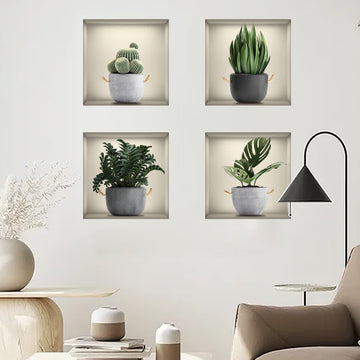 Adesivi murali autoadesivi 3D con piante botaniche
