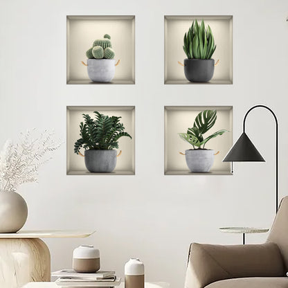 Adesivi murali autoadesivi 3D con piante botaniche