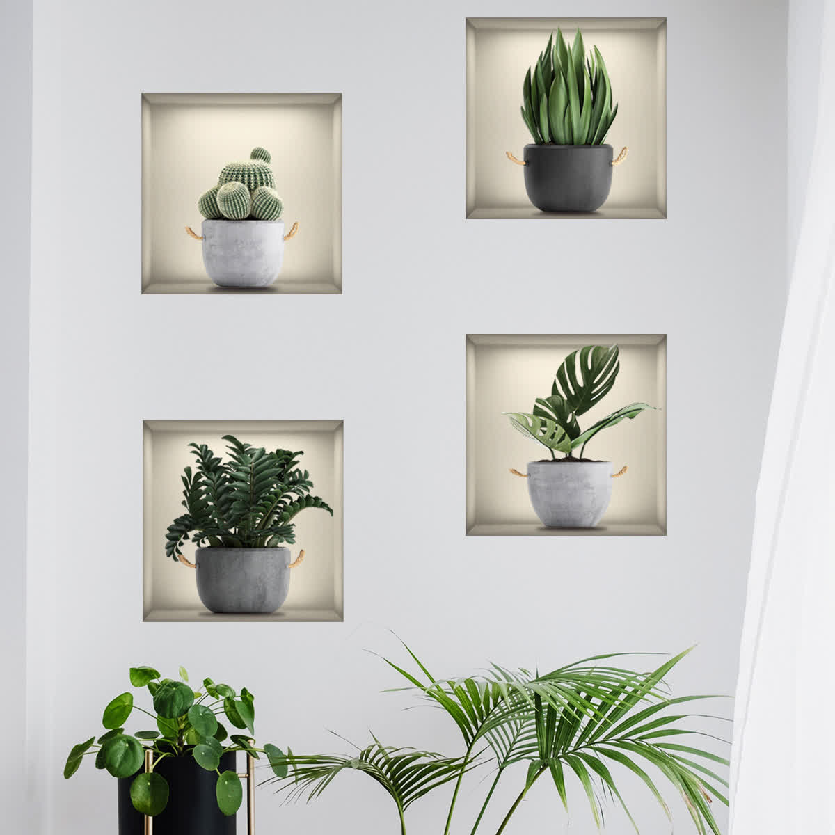 Adesivi murali autoadesivi 3D con piante botaniche