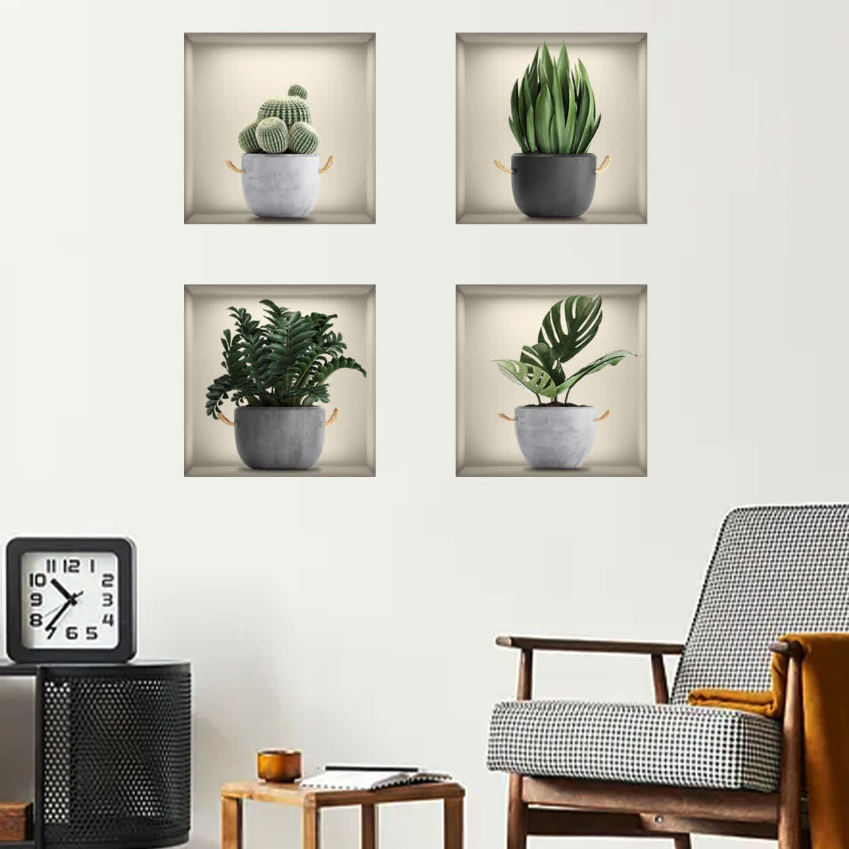 Adesivi murali autoadesivi 3D con piante botaniche