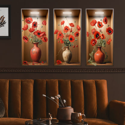 Decorazione di sfondo con adesivi murali floreali 3D