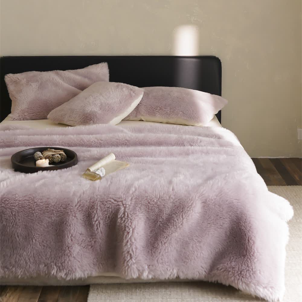 Coperta in pile bifacciale tinta unita