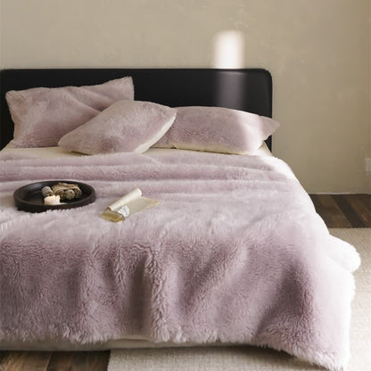 Coperta in pile bifacciale tinta unita