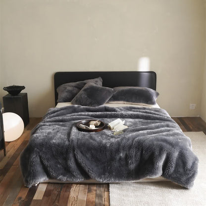 Coperta in pile bifacciale tinta unita