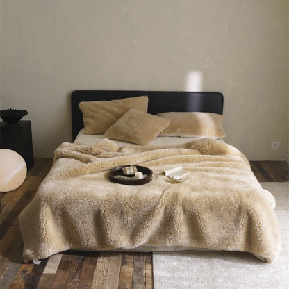 Coperta in pile bifacciale tinta unita