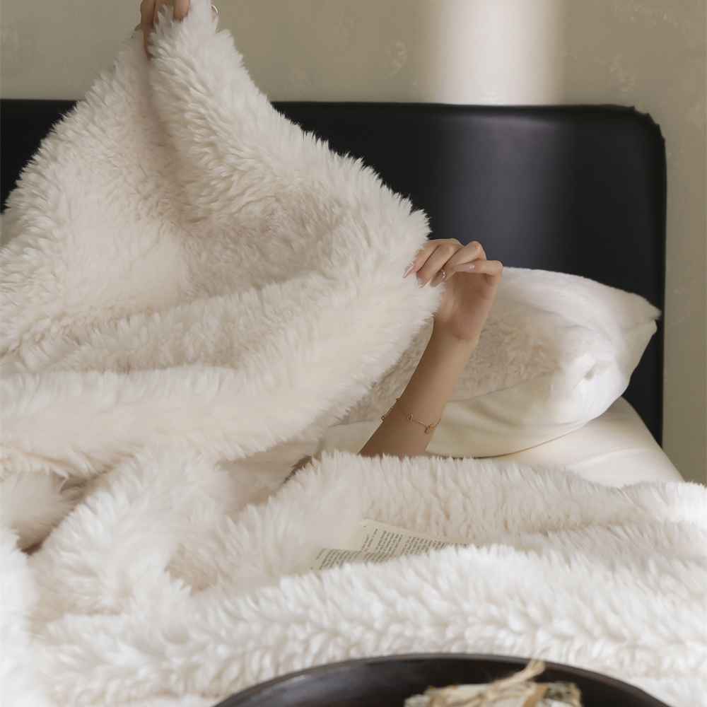 Coperta in pile bifacciale tinta unita