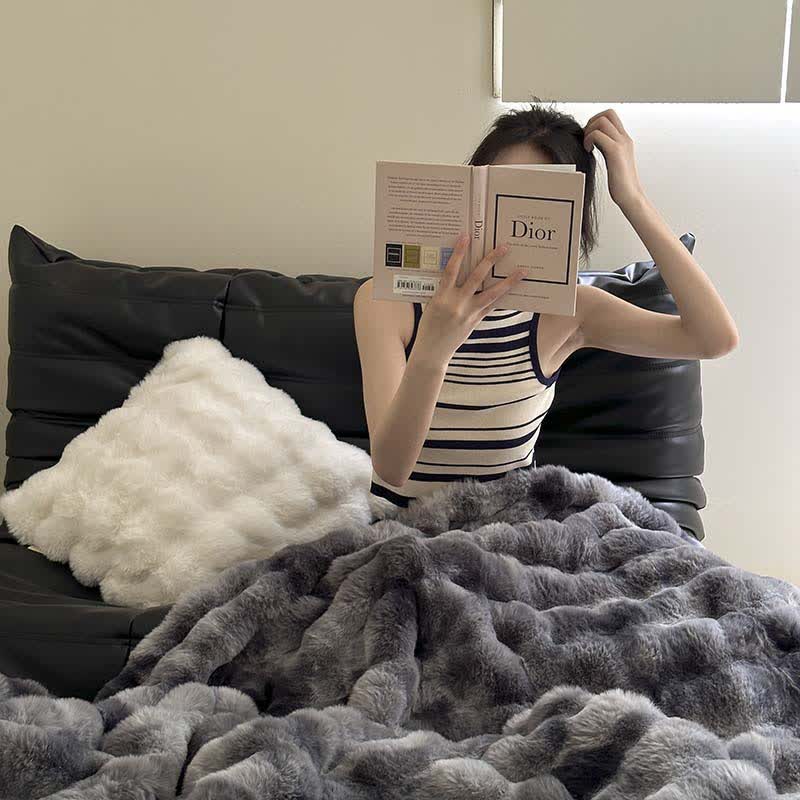 Coperta morbida e lussuosa con effetto sfumato