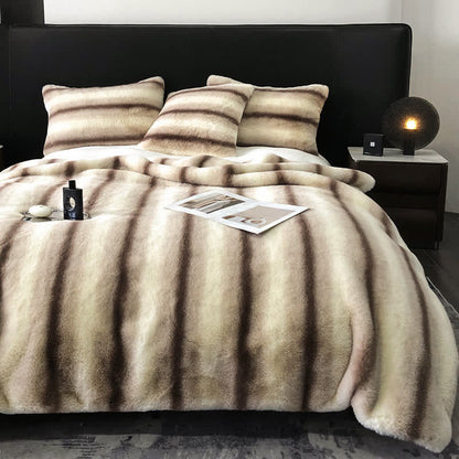 Coperta di lusso a righe sfumate