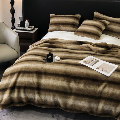 Coperta di lusso a righe sfumate