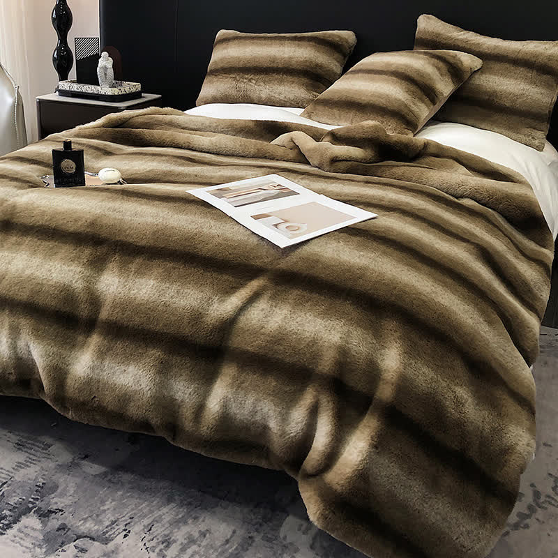 Coperta di lusso a righe sfumate