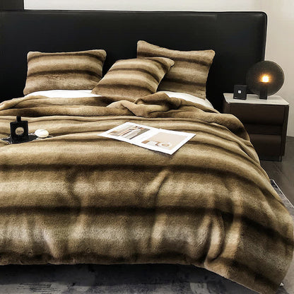 Coperta di lusso a righe sfumate