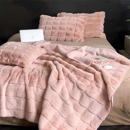Coperta in pile morbido e semplice, tinta unita