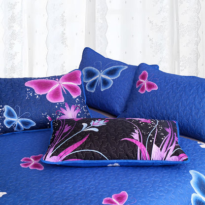 Set di biancheria da letto trapuntata con farfalle pastorali (3 pezzi)
