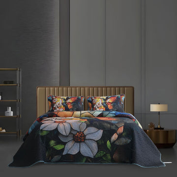 Set di biancheria da letto trapuntata retrò in stile pastorale (3 pezzi)