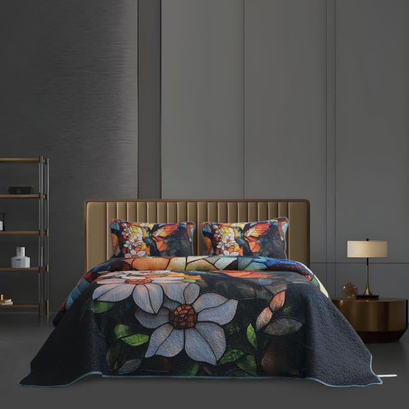 Set di biancheria da letto trapuntata retrò in stile pastorale (3 pezzi)
