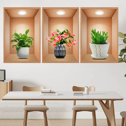 Decorazione di sfondo con adesivi murali botanici 3D
