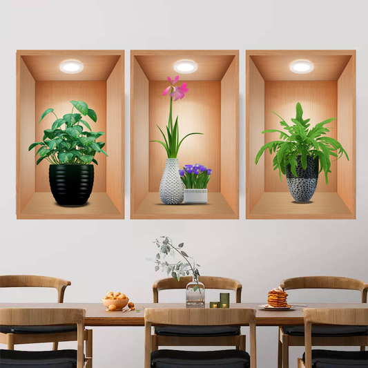 Decorazione di sfondo con adesivi murali botanici 3D