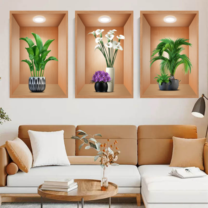 Decorazione di sfondo con adesivi murali botanici 3D