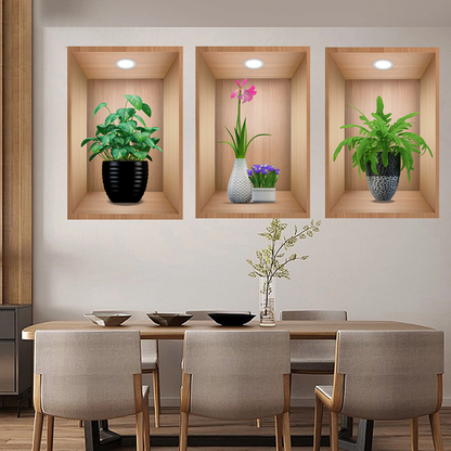 Decorazione di sfondo con adesivi murali botanici 3D