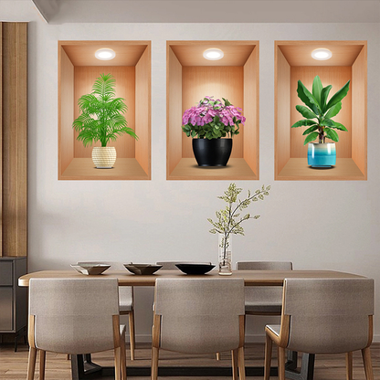 Decorazione di sfondo con adesivi murali botanici 3D