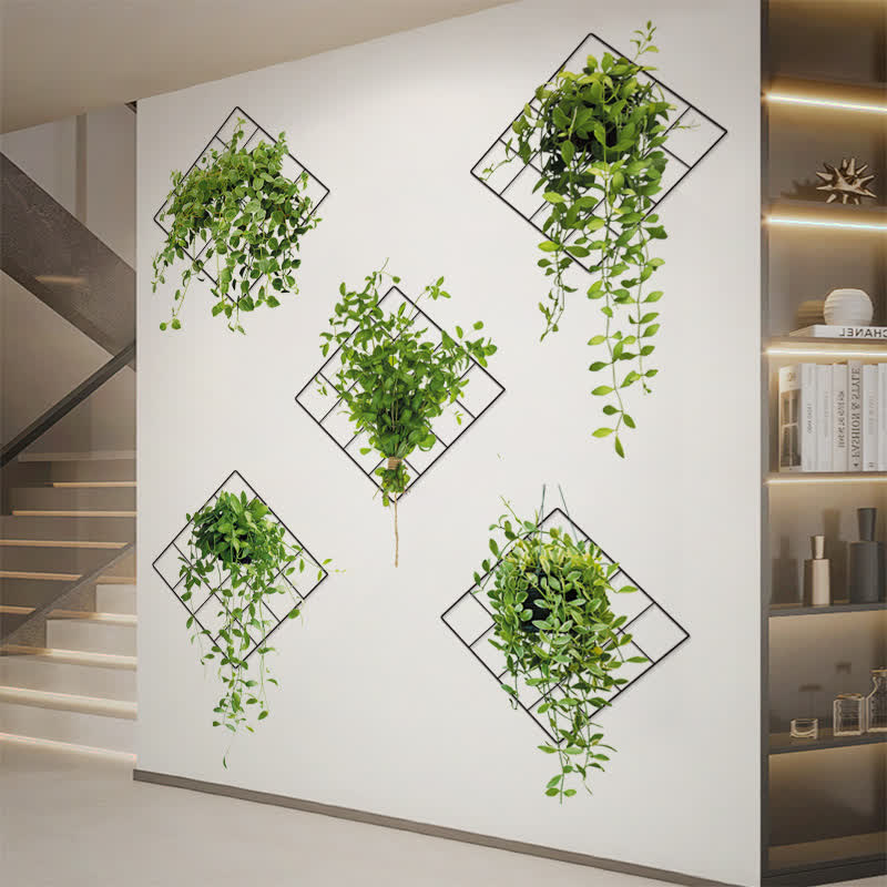 Adesivi murali decorativi botanici in vaso 3D