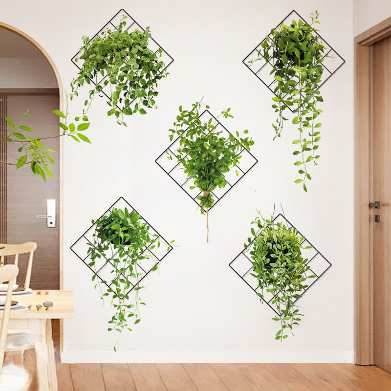 Adesivi murali decorativi botanici in vaso 3D